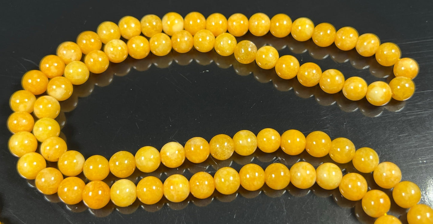 Handmade 8mm Yellow Calcite Mala Beads Necklace – 108 Beads – Leo Birthstone – Solar Plexus Chakra