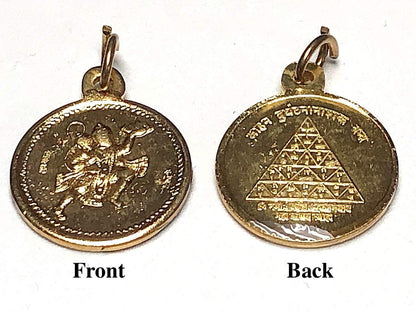 Vaahan Durghatna Yantra Kavach Pendant | Panchdhatu Golden Finish, 1-Inch