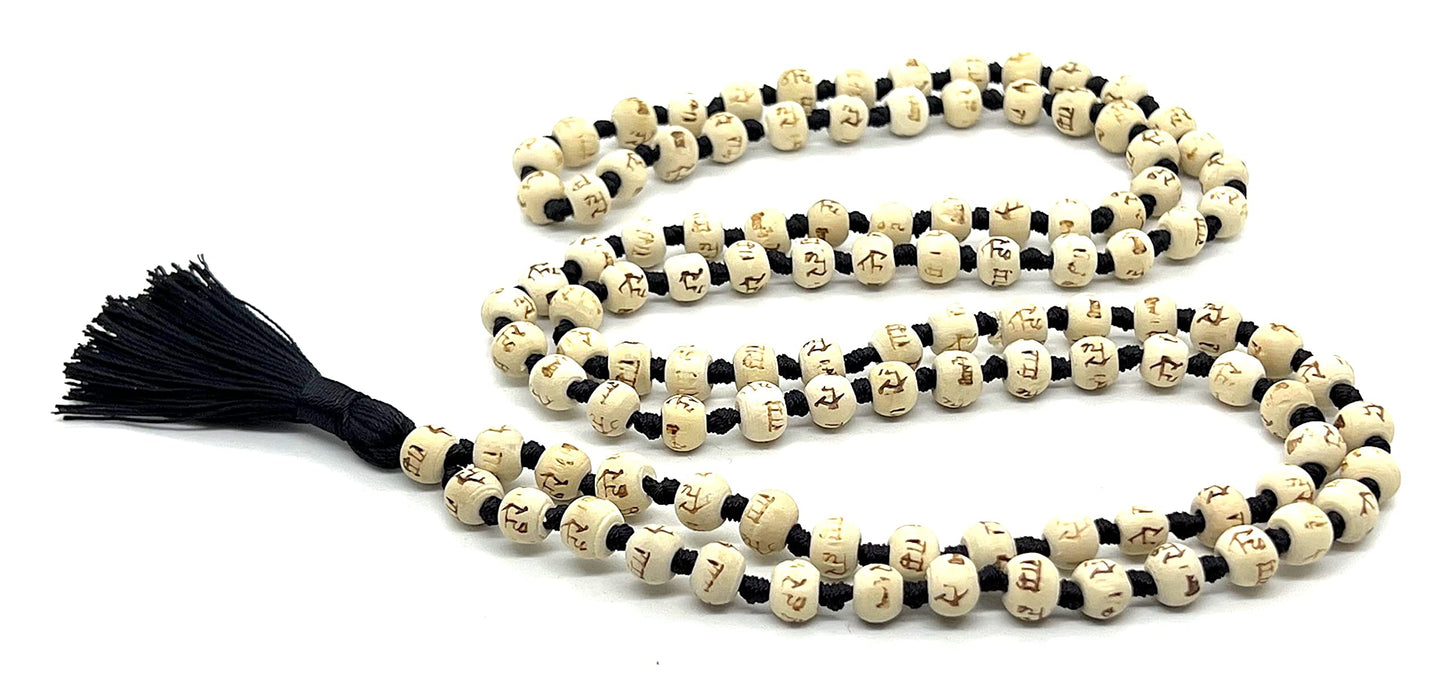 AWAKEN YOUR KUNDALINI Hand Knotted 8mm Tulsi Mala Necklace - Gemini Sun Sign, Heart Chakra, Black String