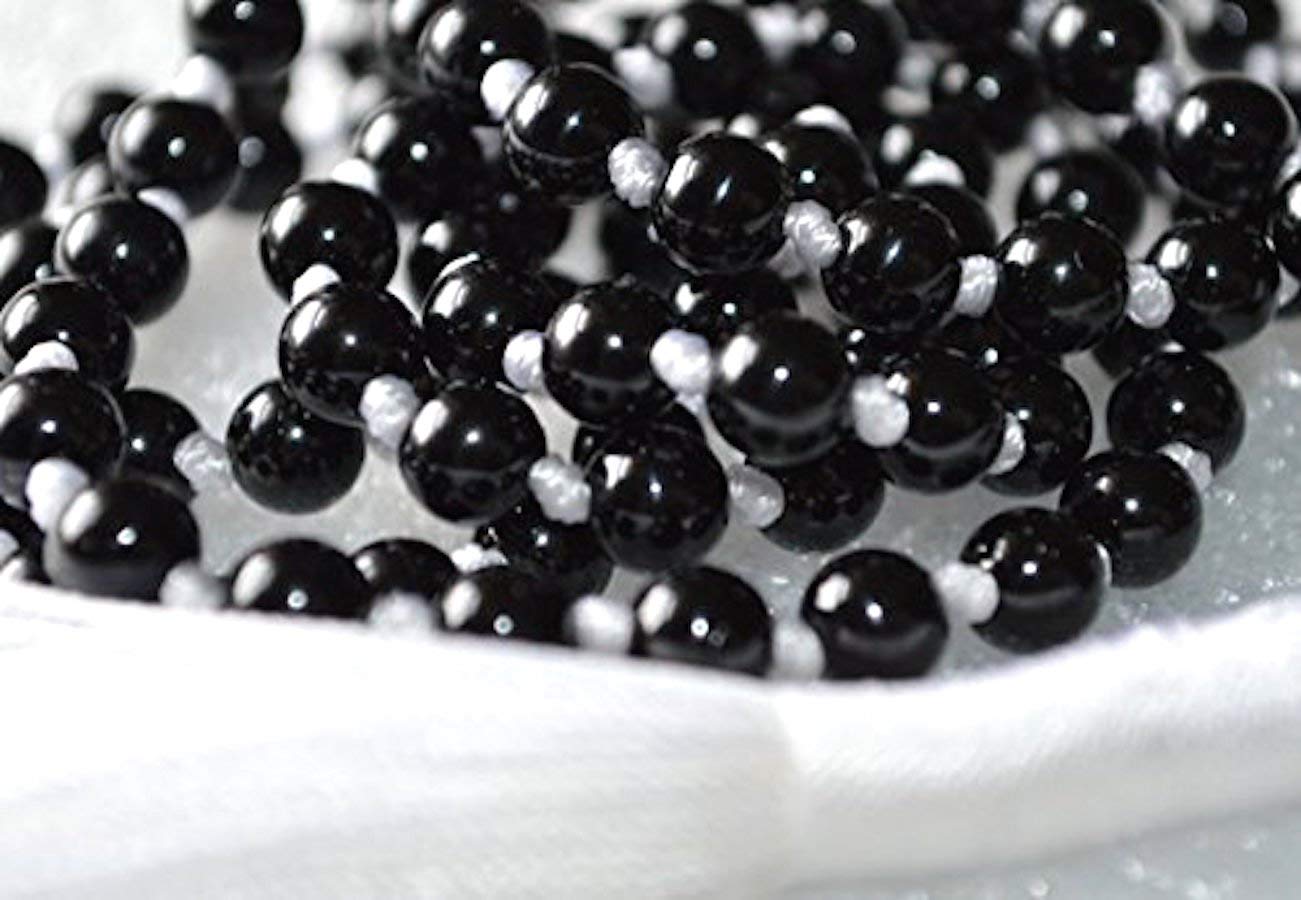 VESTA Black Tourmaline Mala Necklace | 108 Hand-Knotted Beads for Grounding, Protection & Root Chakra Healing | Capricorn Birthstone | Handmade in USA