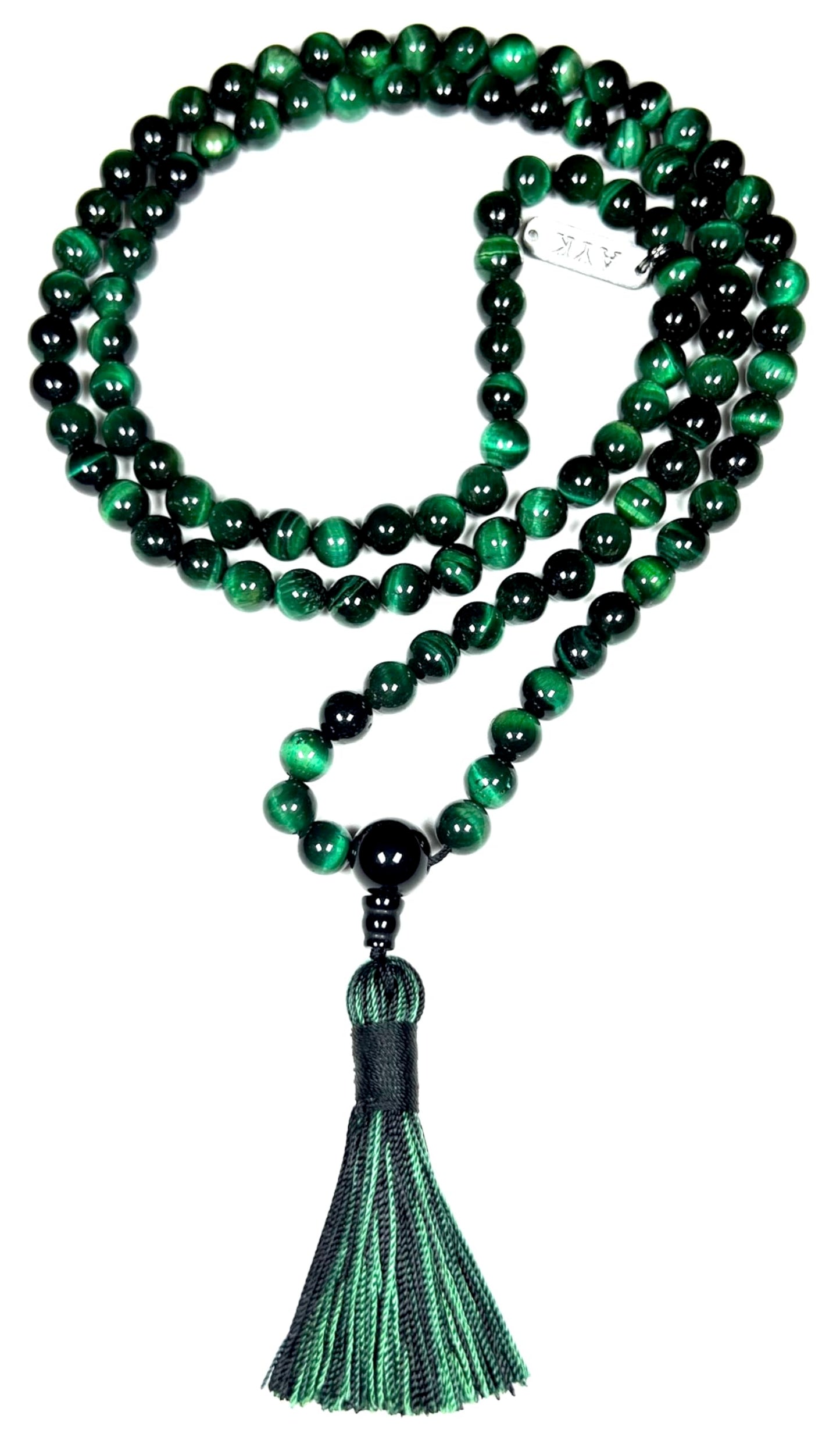 Handmade Tiger's Eye Mala Beads Necklace – 8mm 108 Beads – Multicolor Options – Solar Plexus Chakra & Zodiac Birthstones – Meditation Jewelry