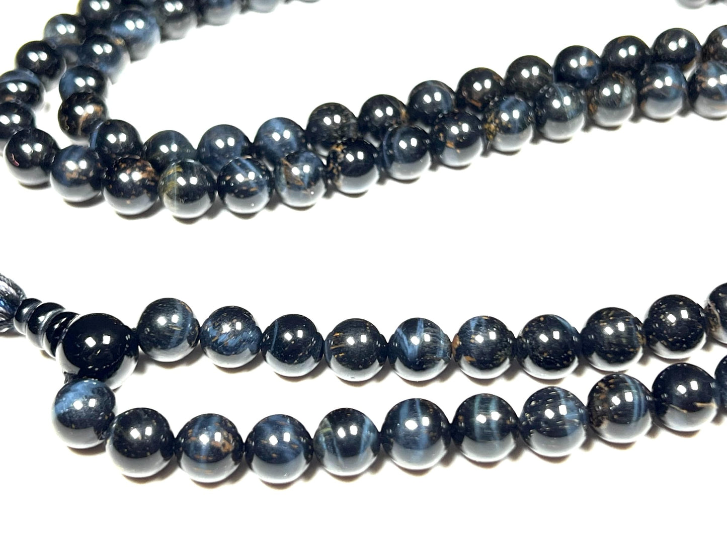 Handmade Tiger's Eye Mala Beads Necklace – 8mm 108 Beads – Multicolor Options – Solar Plexus Chakra & Zodiac Birthstones – Meditation Jewelry