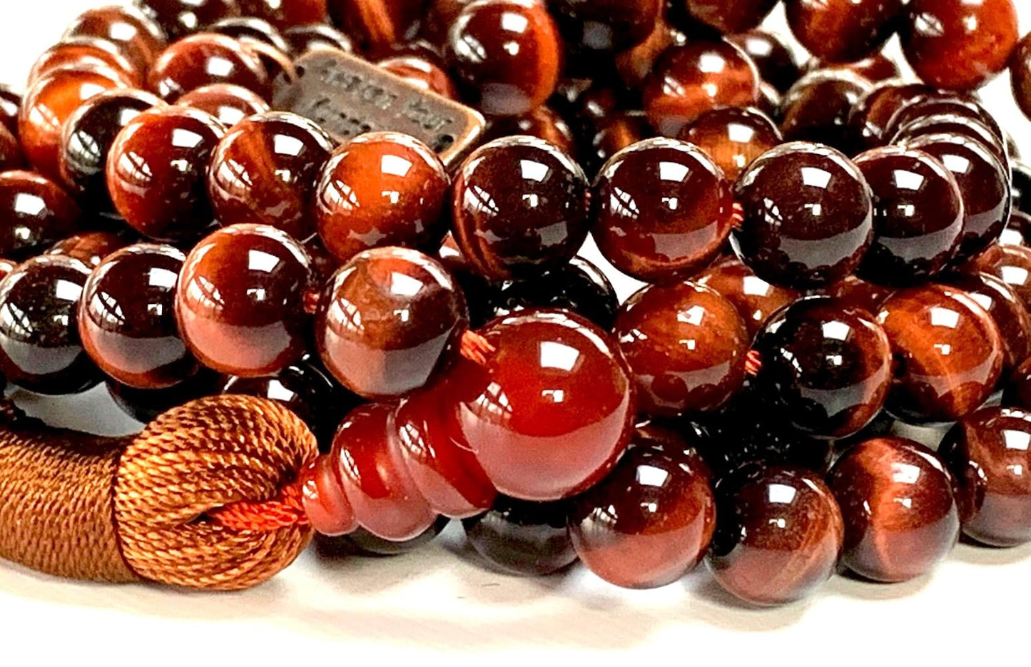 Tiger's Eye Mala Necklace – 8mm 108 Beads – Multicolor Options – Solar Plexus Chakra & Zodiac Birthstones – Meditation Jewelry