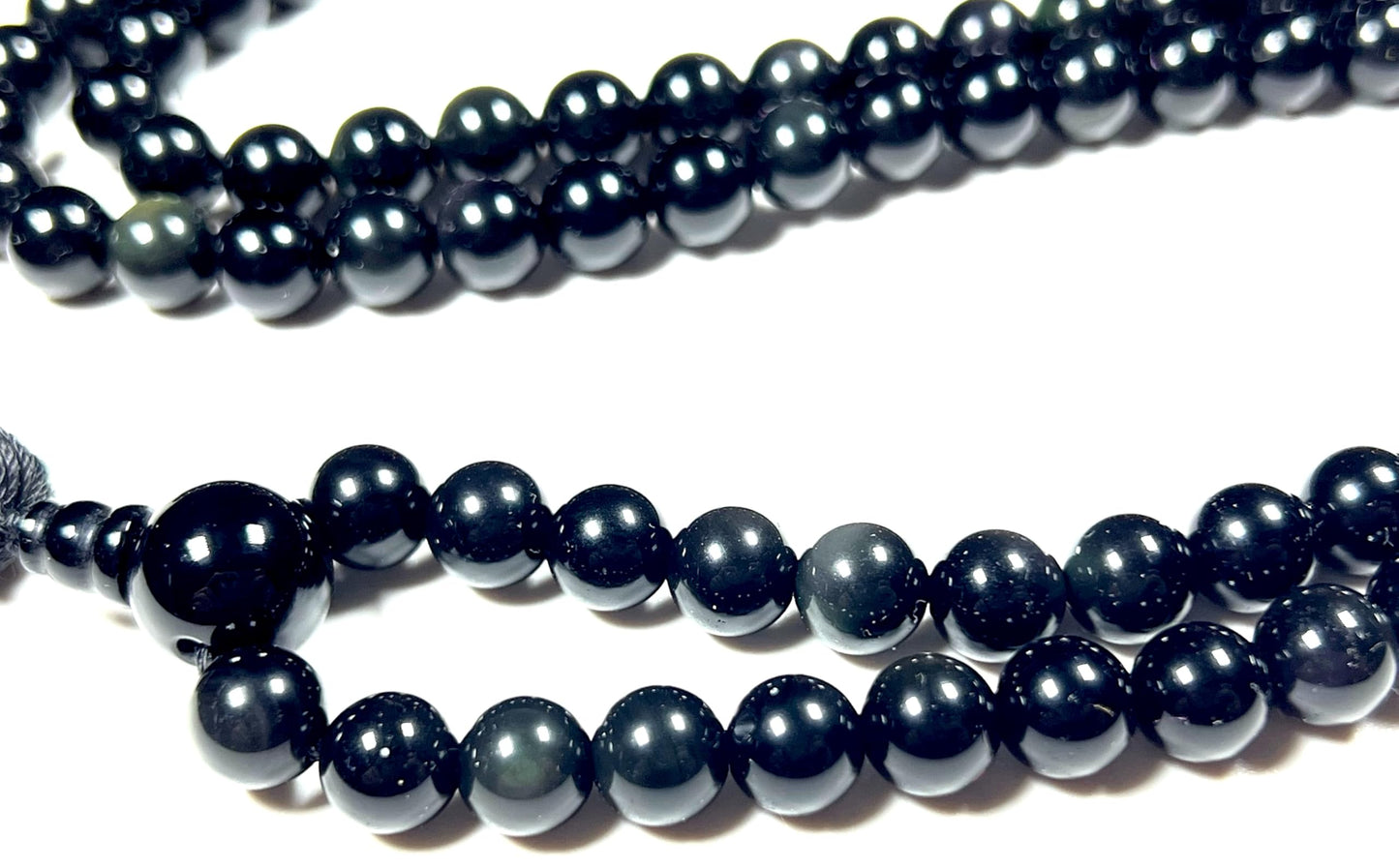 Handmade Rainbow Obsidian Mala Beads Necklace | 8mm 108 Beads | Spiritual Jewelry | Birthstone & Root Chakra Energy