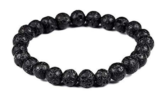 VULCAN Lava Beads Stretch Bracelet | Grounding & Aromatherapy | 8mm