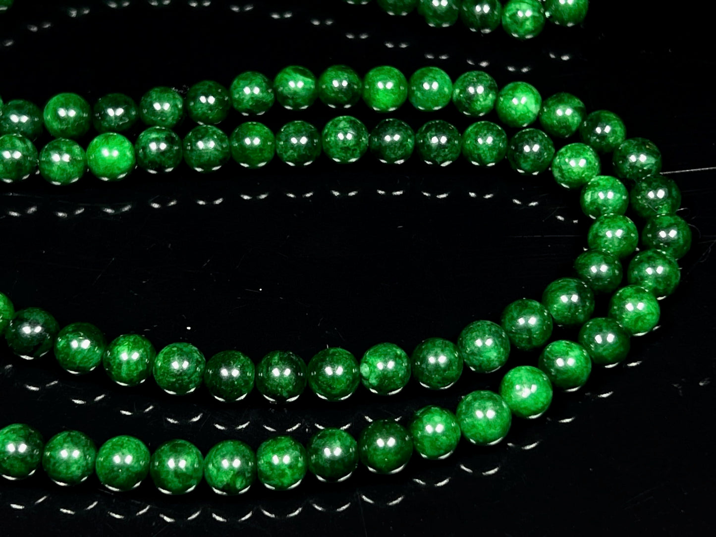 Handmade Green Jade Mala Beads Necklace – 6mm & 8mm | 108 Beads | Heart Chakra & May Birthstone | Ethical & Natural