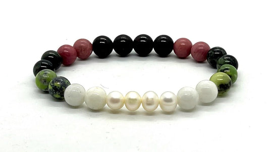 Cancer Birthstone Bracelet - Embrace Harmony & Emotional Balance - Multi-Chakra Alignment - Wrist Size 7.5 Inches