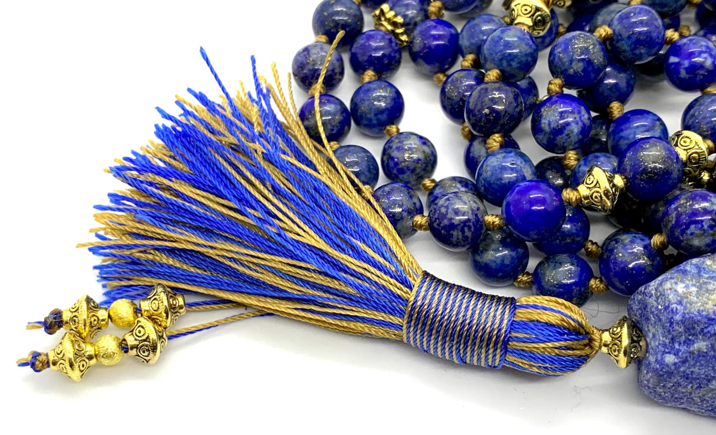 Lapis Lazuli Mala Necklace | 108 Beads Hand-Knotted | SATYA Collection