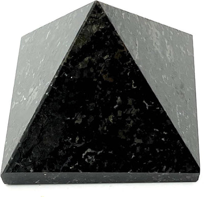 Black Tourmaline Crystal Pyramid | 2-Inch Protection Stone | VESTA & TATTVA Collection