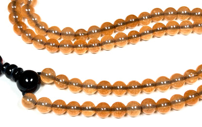 Yellow Agate Mala Beads Necklace – 6mm 108 Beads – Solar Plexus Chakra & Leo Birthstone – Spiritual Jewelry