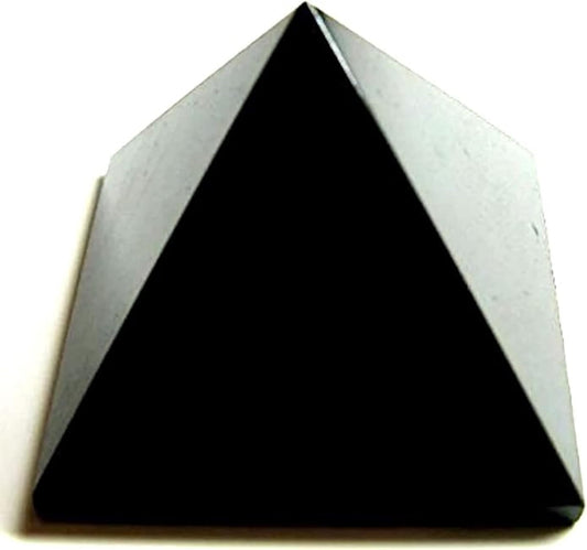 Black Onyx Crystal Pyramid | 2-Inch Grounding Stone | TATTVA Collection