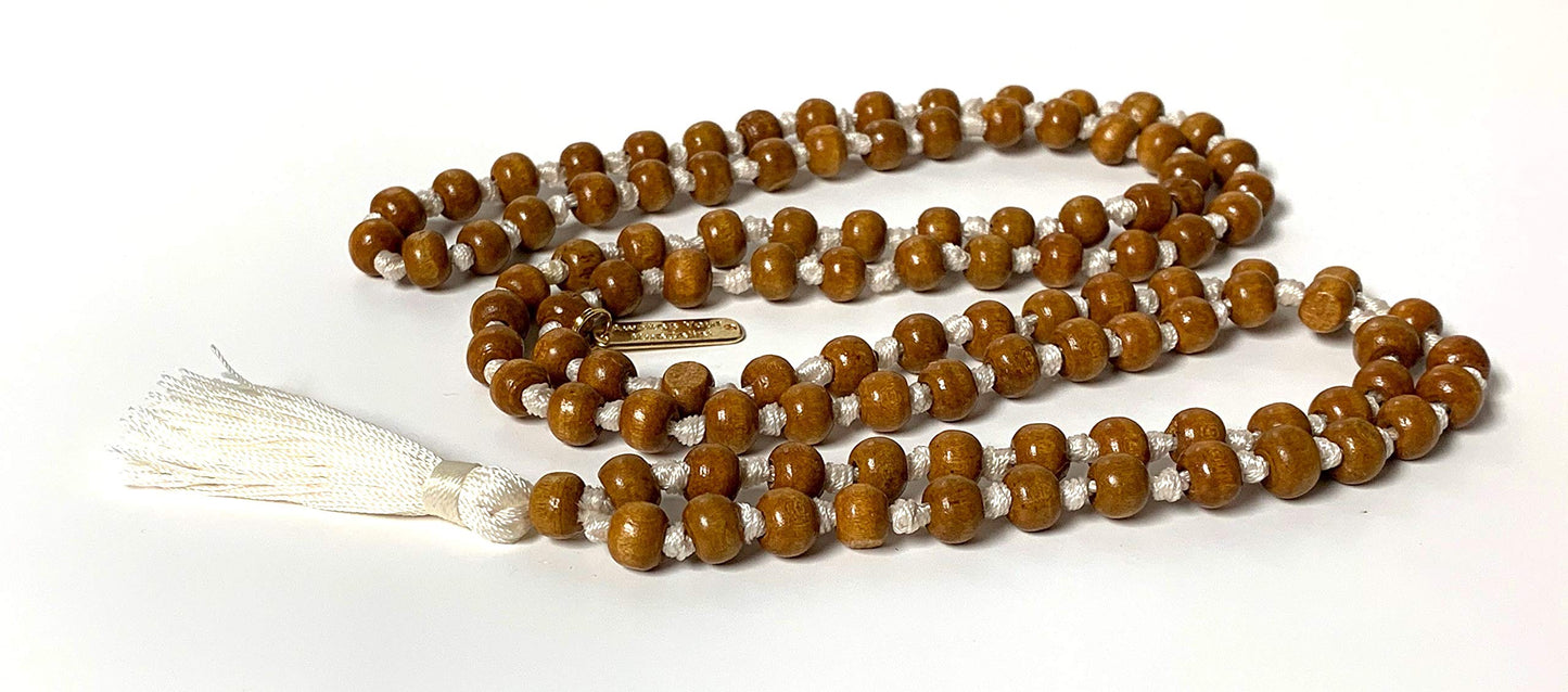 Tulsi Mala Beads Necklace - Hand Knotted - 8 mm 108 Buddhist Prayer Beads - 7th Crown Chakra mala colors