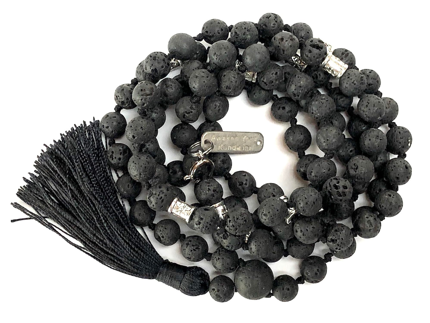 VULCAN Lava Mala Necklace | Hand-Knotted 108 Beads for Root Chakra