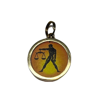 Zodiac Constellation Pendant Necklace - Sun Sign Amulet - Rashi Yantra Pendant - 1 Inch Brass Pendant with Zodiac Yantra