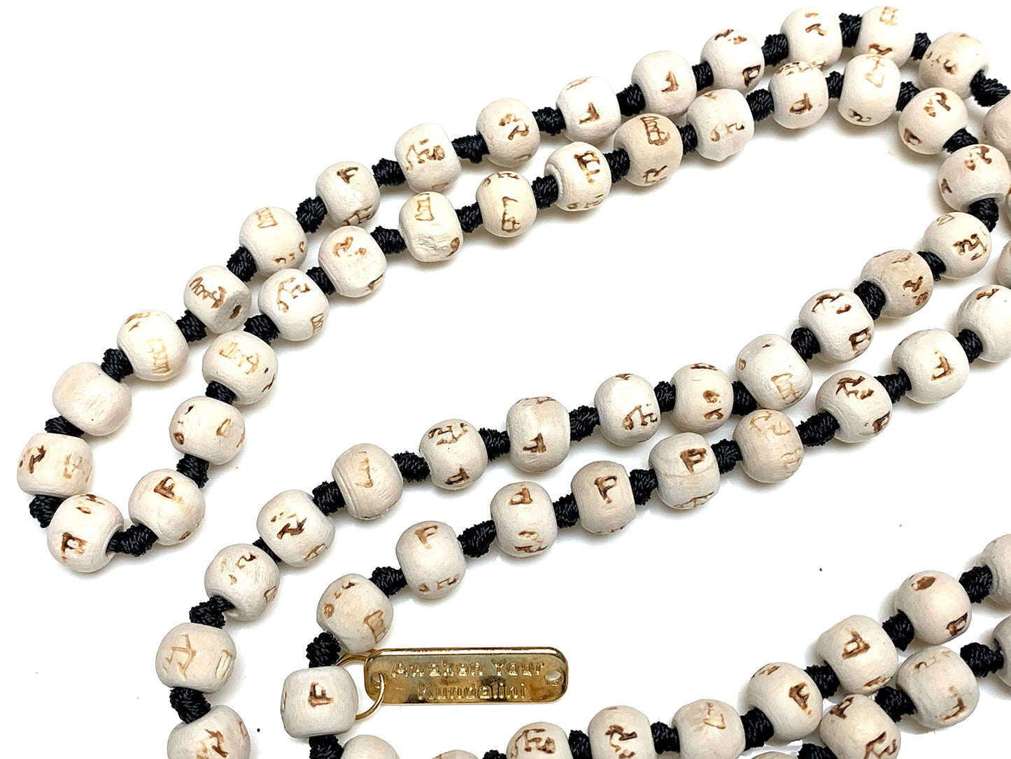 AWAKEN YOUR KUNDALINI Spiritual Harmony Tulsi Mala Necklace with 5 Mukhi Rudraksha - Cancerian Birthstone - Heart & Sacral Chakra Balance