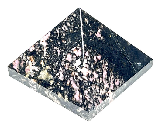 Rhodonite Crystal Pyramid | 2-Inch Heart Healing Stone | TATTVA Collection