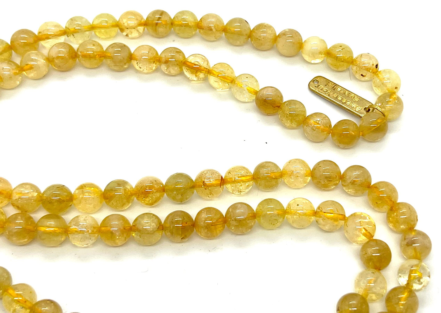 Handmade Elegant Citrine Necklace, 8mm 108 Mala Beads, Natural Healing Crystal Gemstones Sunshine Jewelry