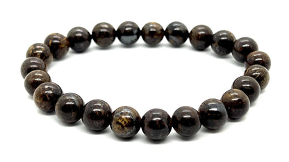 AWAKEN YOUR KUNDALINI Grounding Elegance Bronzite Stretch Bracelet, 8mm Beads, Birthstone for Leo, Root Chakra