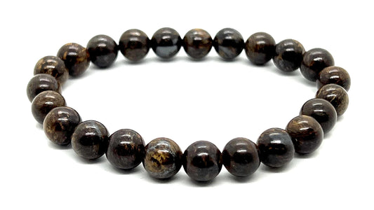 AWAKEN YOUR KUNDALINI Grounding Elegance Bronzite Stretch Bracelet, 8mm Beads, Birthstone for Leo, Root Chakra