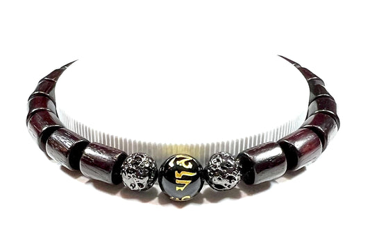 Rosewood, Obsidian & Lava Stretch Bracelet | ARANYA Collection