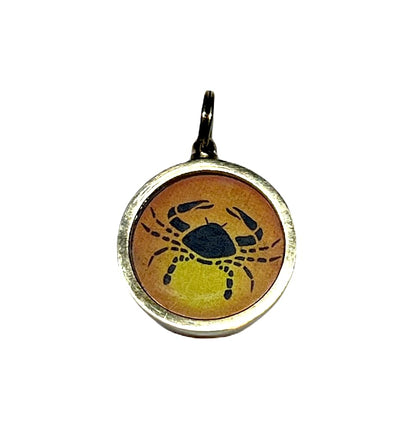 Zodiac Constellation Pendant Necklace - Sun Sign Amulet - Rashi Yantra Pendant - 1 Inch Brass Pendant with Zodiac Yantra