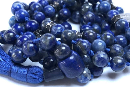 Certified Energized Mala Beads Necklace with COA - Chakra Mala - Japa Mala - 8mm 108 Buddhist Prayer Beads - Meditation Mala - Tassel Necklace – Zodiac/Sun Sign stones (lapis lazuli)
