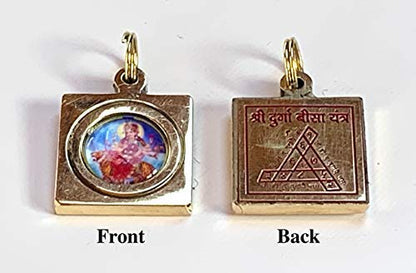 Awaken Your Kundalini Yantra Kavach Pendants - Brass & Ashtadhatu 1-1.25", Gold Polished (Durga Bisa Beesa Yantra Style 4)