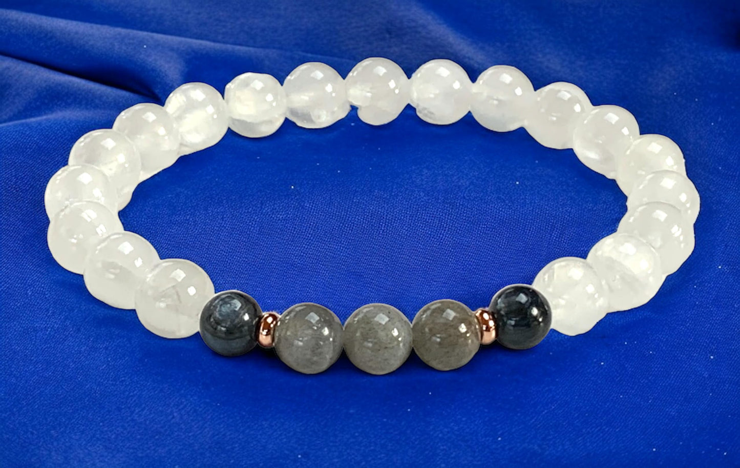 Blue Kyanite & Labradorite Stretch Bracelet for Crown Chakra | ALIGN Collection
