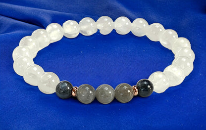Blue Kyanite & Labradorite Stretch Bracelet for Crown Chakra | ALIGN Collection