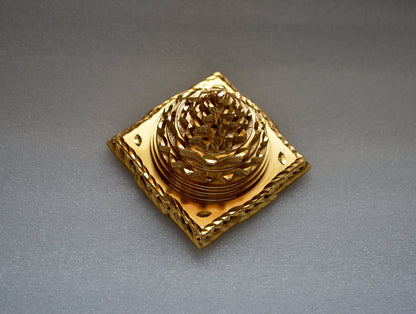AWAKEN YOUR KUNDALINI Sri Shree Meru Yantra 3D Brass Maha Meru Energized Diwali Puja - Spiritual Powers Correcting imbalances Overcome Fears Prosperity Approx. 2" Inches