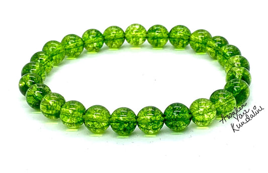 Peridot Stretch Bracelet - August Birthstone for Leo and Virgo - Heart Chakra