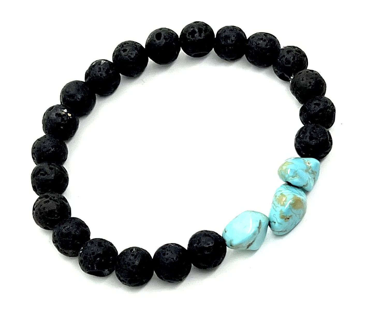 VULCAN Lava Rock & Turquoise Stretch Bracelet | Grounding & Clarity