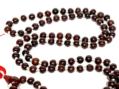 Rosewood Hand-Knotted Mala Necklace | 108 Beads | ARANYA Collection