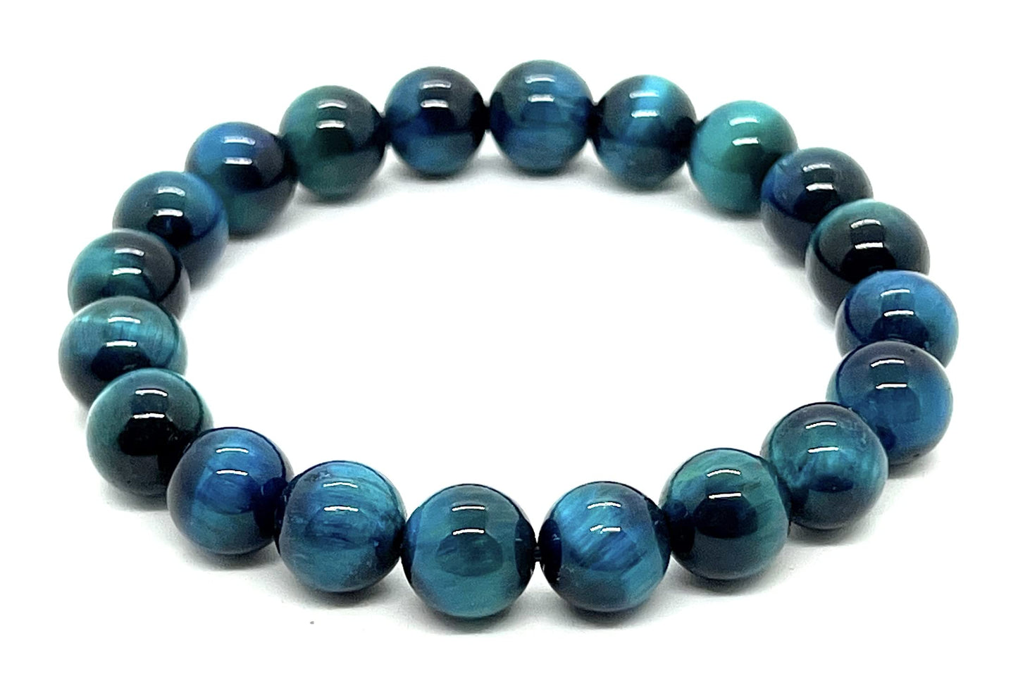 Tiger's Eye Stretch Bracelet, 10mm Beads, Sagittarius Birthstone, Throat Chakra Healing, 7.5 Inch Wrist Size, Crystal for Jupiter Rertrograde