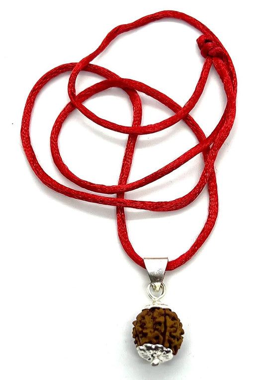 Embrace Stability & Grounding: Handmade Certified 4 Mukhi Rudraksha Pendant Necklace - Root Chakra Harmony