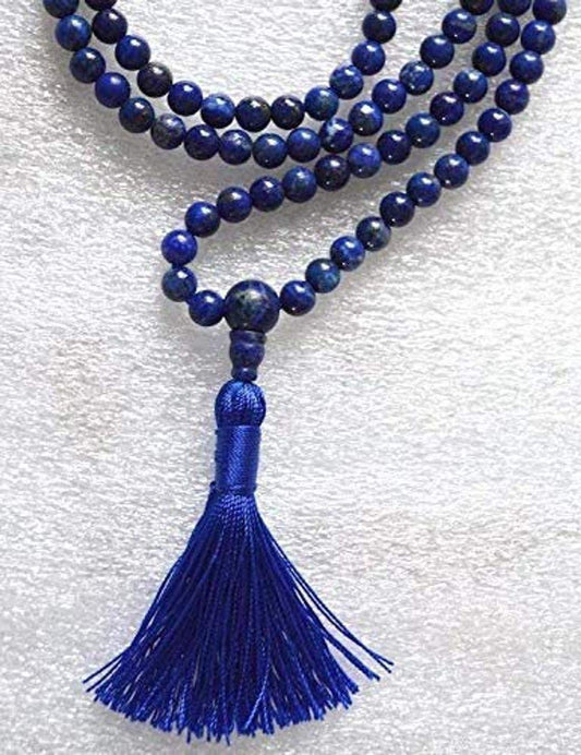 AWAKEN YOUR KUNDALINI Handmade Lapis Lazuli Mala - 6mm Beads - Sagittarius Birthstone - Pisces Astrological Sign - Third Eye Chakra Necklace