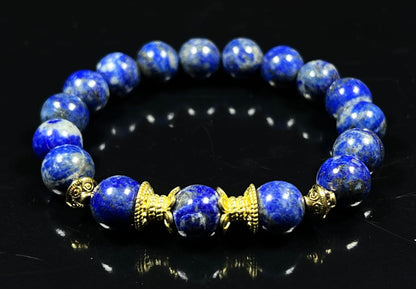 Lapis Lazuli Stretch Bracelet | 10mm Beads | SATYA Collection