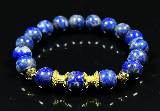 Lapis Lazuli Stretch Bracelet | 10mm Beads | SATYA Collection