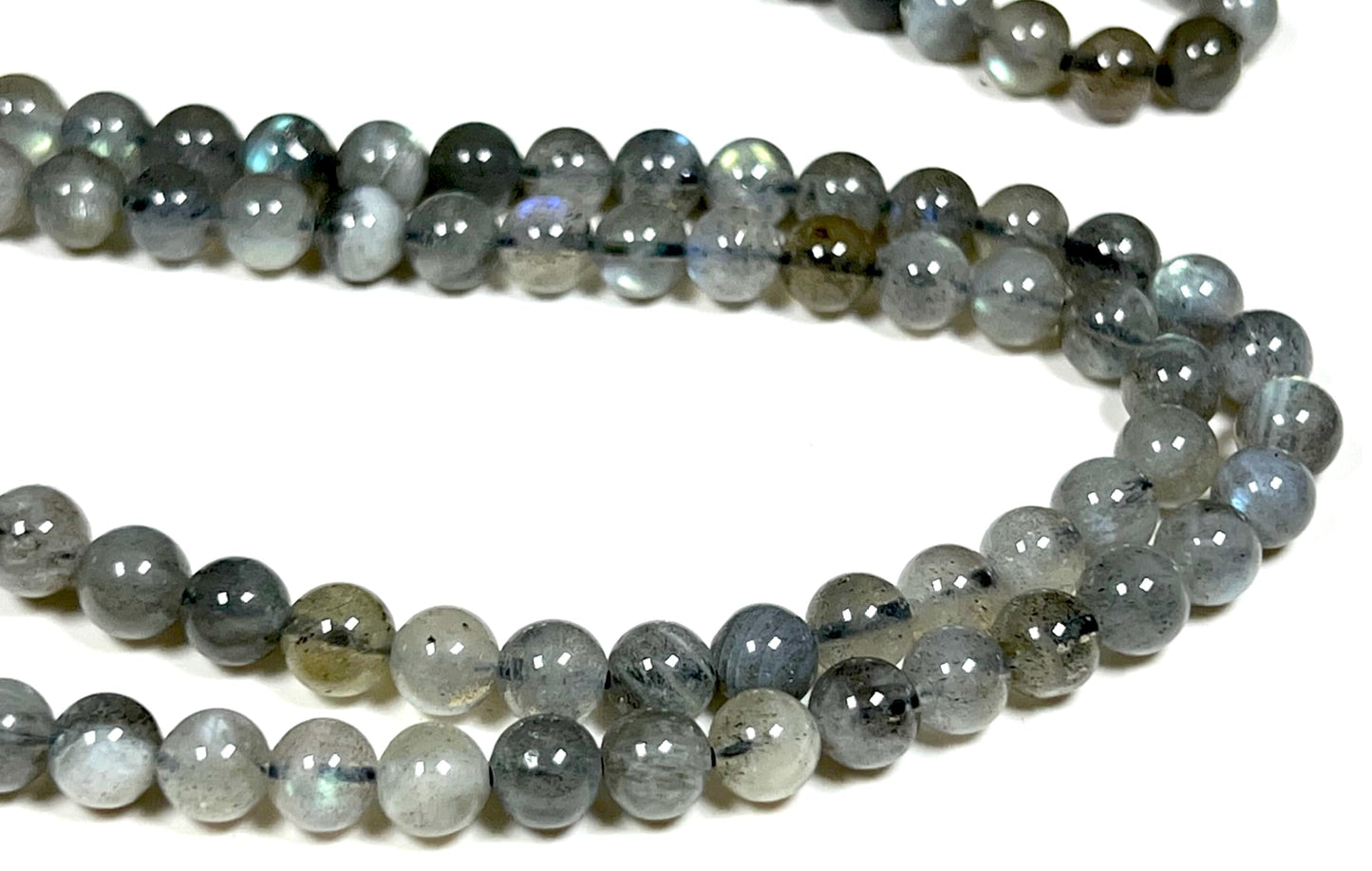 Labradorite Mala Beads Necklace | Fifth Chakra | Throat Chakra | Communication | Self Expression | Creativity in Writing | Public Speaking | Scorpio Birthstone, Zodiac Sign