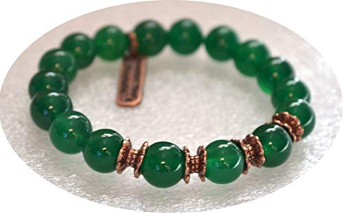 Tranquil Green Jade Stretch Bracelet | Heart Chakra | Libra Birthstone | 10mm Beads