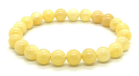 8mm Calcite Stretch Bracelet - Cancer Birthstone - Root Chakra