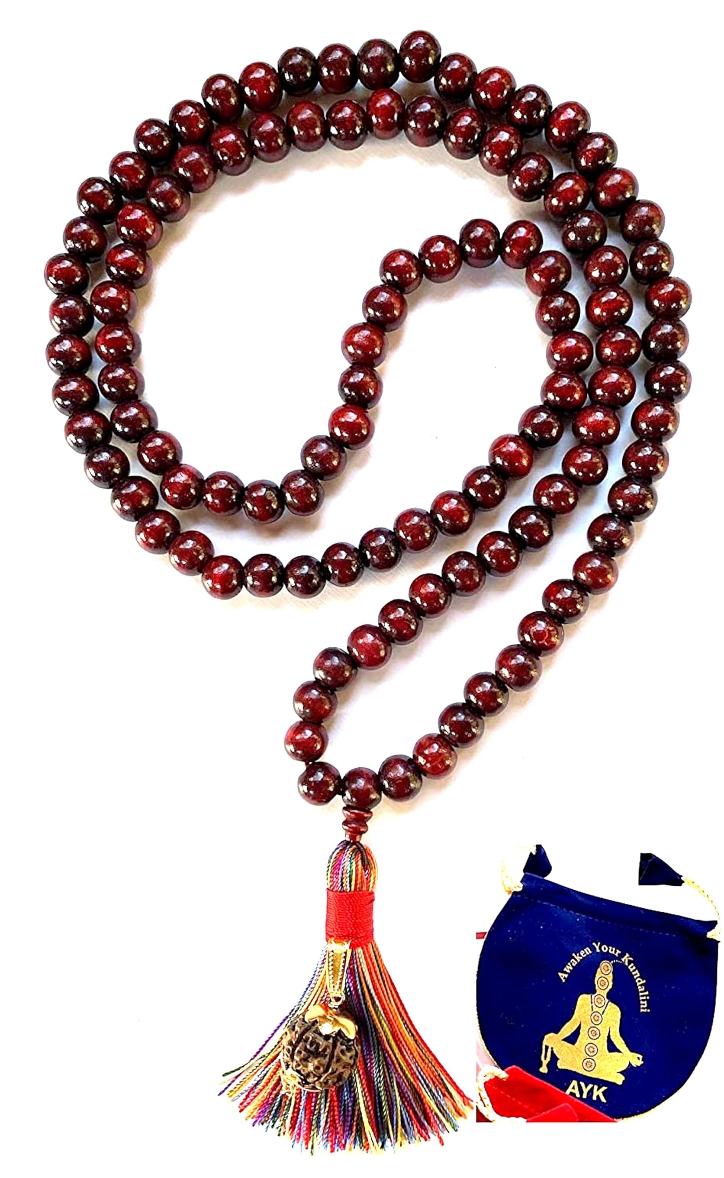 Rosewood Mala Beads Necklace with Rudraksha | ARANYA Collection