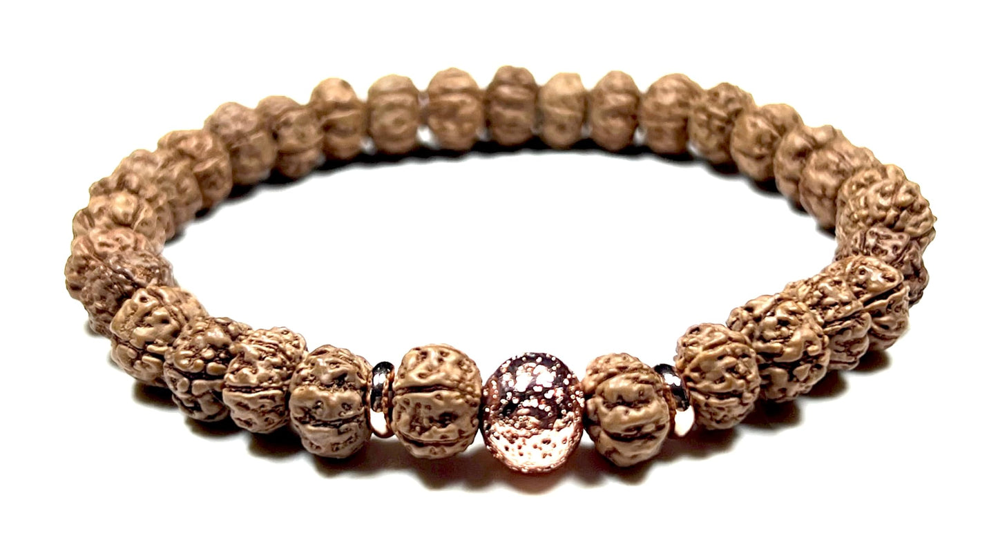 Lava Rock  & Rudraksha Bracelet  | Throat & Root Chakra Healing | Taurus & Libra