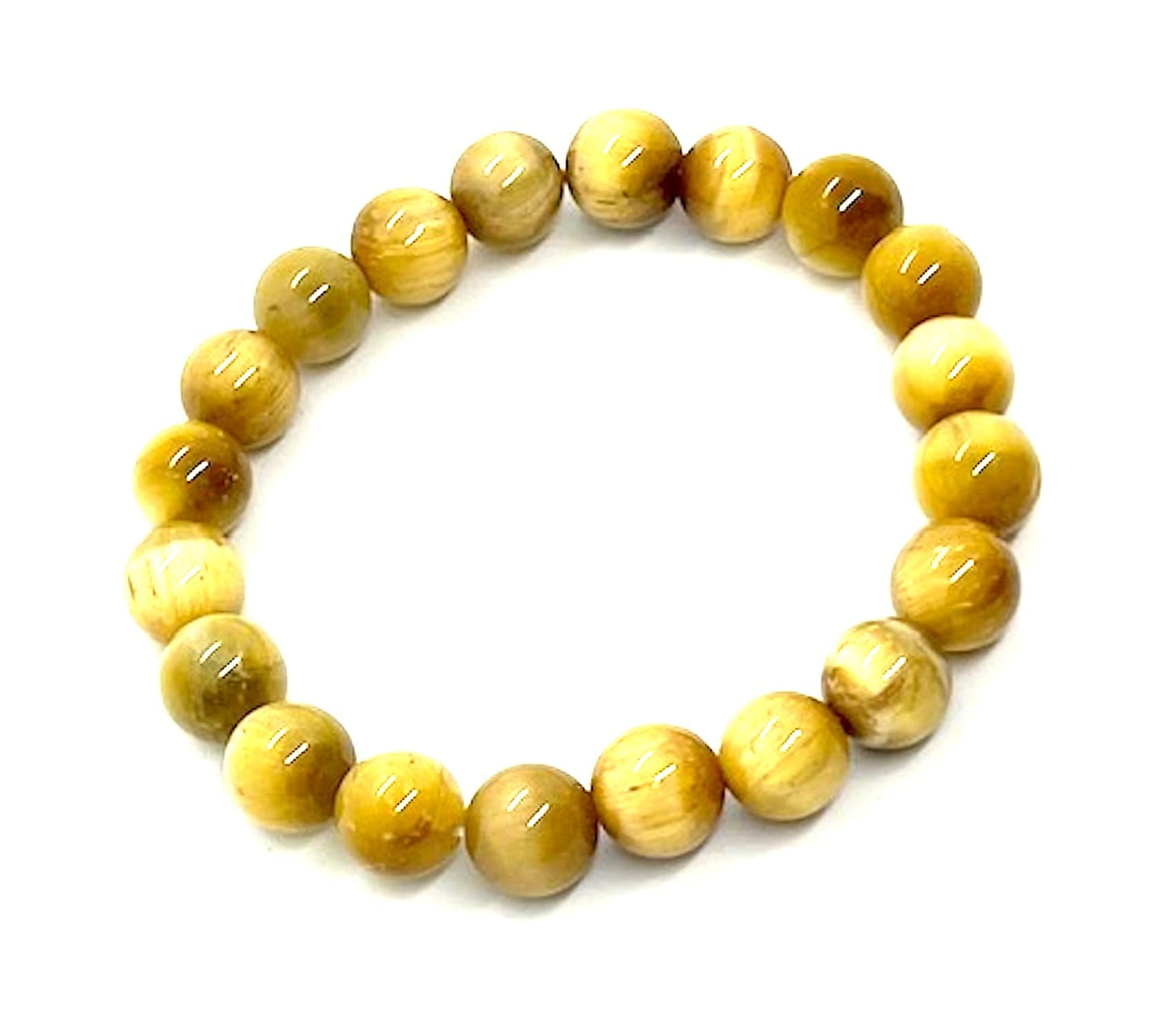 Tiger's Eye Stretch Bracelet – 10mm Mala Beads – Natural & Ethically Sourced – Solar Plexus Chakra & Birthstone Jewelry
