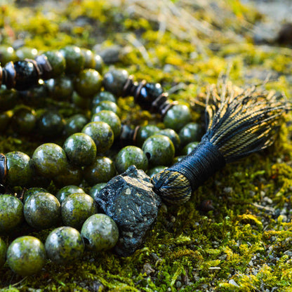 Green African Jade & Tourmaline Mala Necklace | FALL Collection