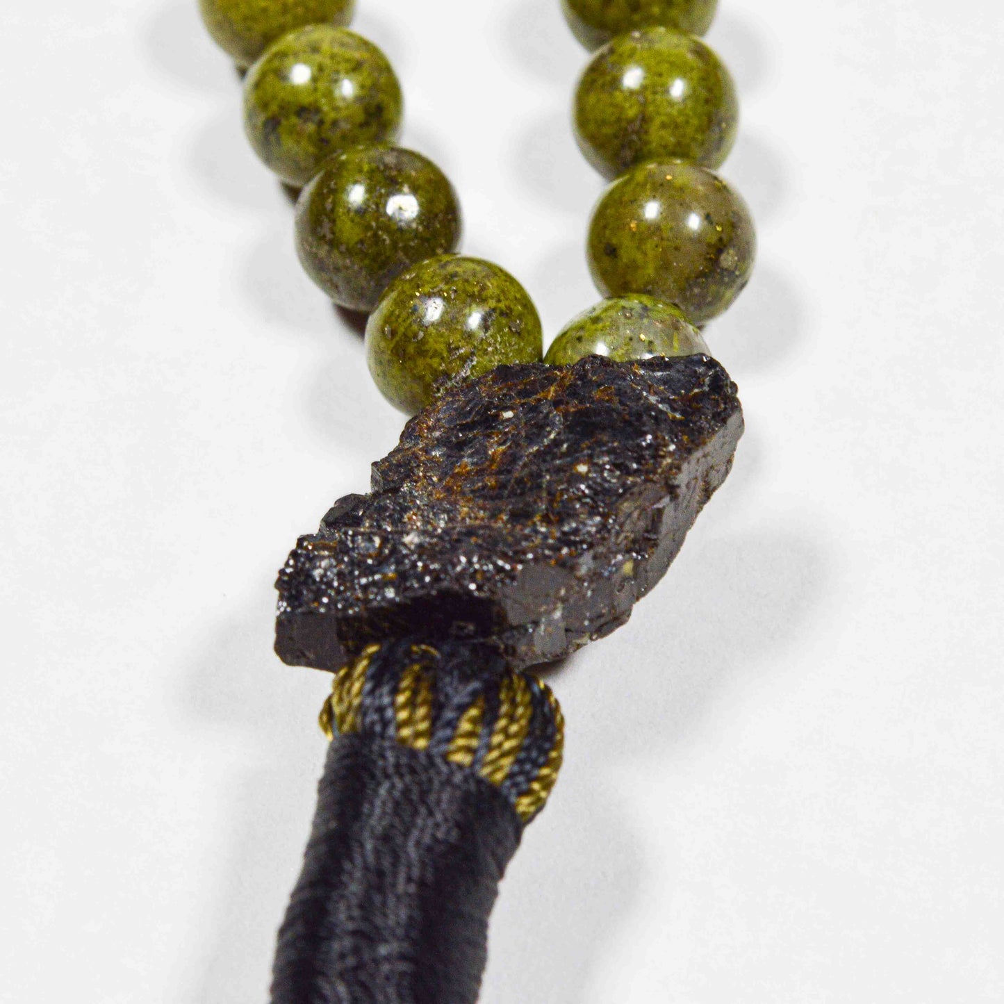Green African Jade & Tourmaline Mala Necklace | FALL Collection