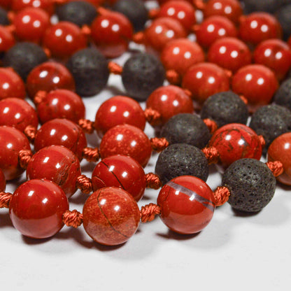 Red Jasper & Lava Mala Necklace | FALL Collection