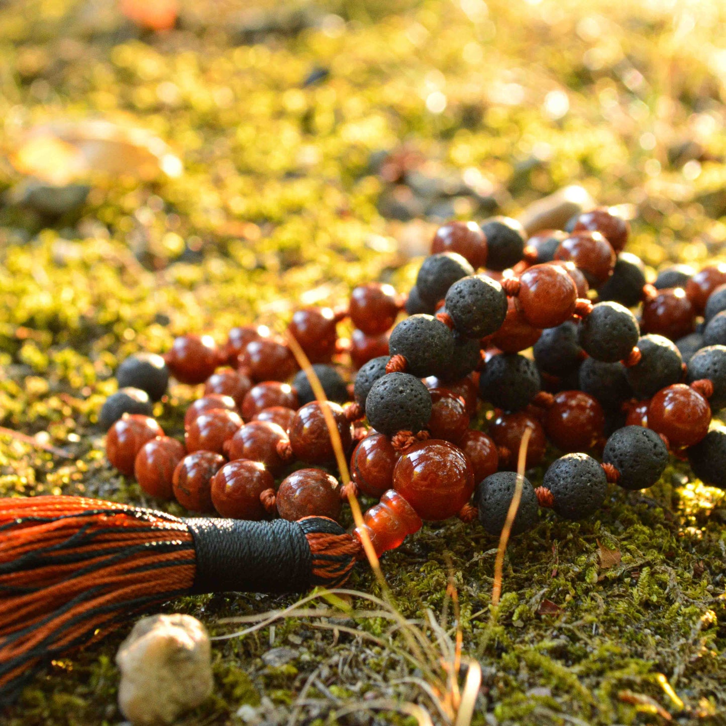 Red Jasper & Lava Mala Necklace | FALL Collection