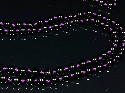 VESTA Black Tourmaline Mala Necklace | 108 Hand-Knotted Beads for Grounding, EMF Protection & Root Chakra Healing | Capricorn Birthstone | Handmade in USA