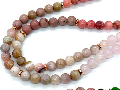 Heart chakra healing Self Love Mala with seven sacred gemstones for self-acceptance and compassion